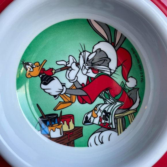 1995 Looney Tunes Holiday Chip & Dip Serving Dish - Picture 3 of 6